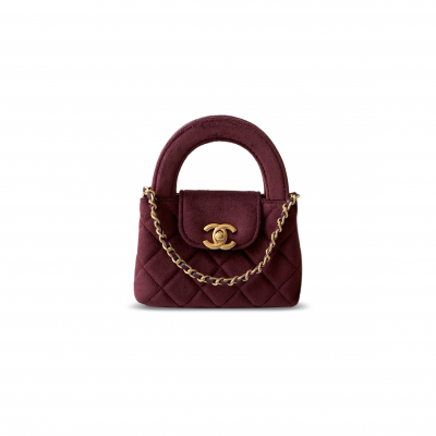 CHANEL KELLY NANO SHOPPING BAG VELVET AS3435 (12.5*8.3*4cm)